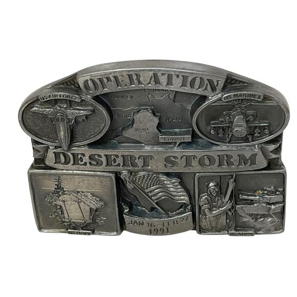Operation Desert Storm Commemorative Pewter Belt Buckle Special Limited Edition - Picture 6 of 6